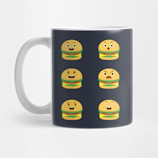 burger with cute face expression Mug